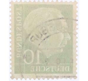 Почтовая марка 10 пфеннигов 1954 года Западная Германия (ФРГ) «Теодор Хойс» — Фото №2