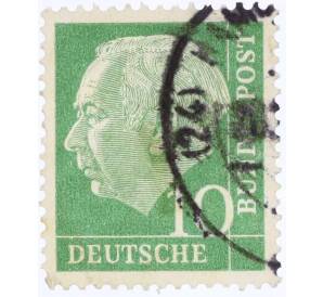 Почтовая марка 10 пфеннигов 1954 года Западная Германия (ФРГ) «Теодор Хойс» — Фото №1