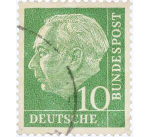 Почтовая марка 10 пфеннигов 1954 года Западная Германия (ФРГ) «Теодор Хойс» — Фото №1