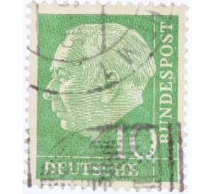 Почтовая марка 10 пфеннигов 1954 года Западная Германия (ФРГ) «Теодор Хойс» — Фото №1