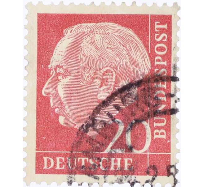Почтовая марка 20 пфеннигов 1954 года Западная Германия (ФРГ) «Теодор Хойс» (Артикул: T11-26152) — Фото №1