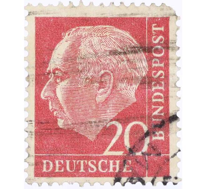 Почтовая марка 20 пфеннигов 1954 года Западная Германия (ФРГ) «Теодор Хойс» (Артикул: T11-26153) — Фото №1