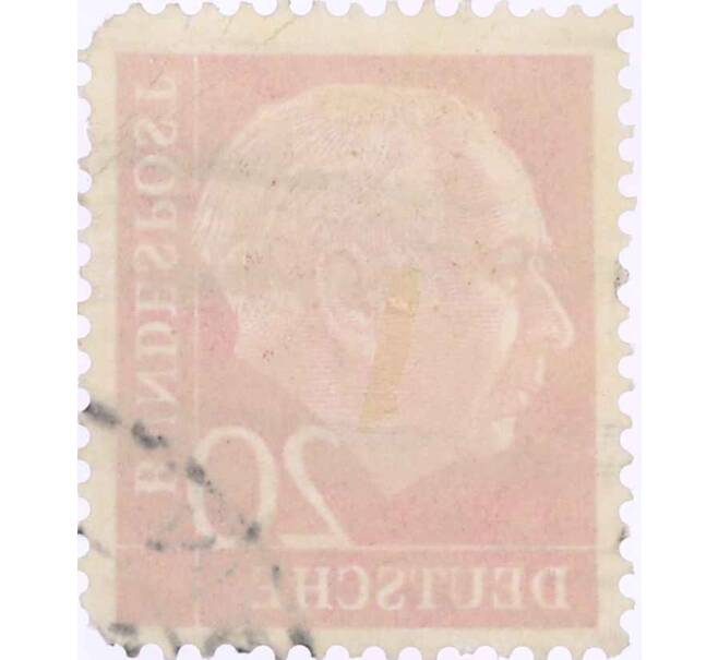 Почтовая марка 20 пфеннигов 1954 года Западная Германия (ФРГ) «Теодор Хойс» (Артикул: T11-26153) — Фото №2