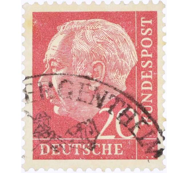 Почтовая марка 20 пфеннигов 1954 года Западная Германия (ФРГ) «Теодор Хойс» (Артикул: T11-26154) — Фото №1