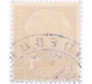 Почтовая марка 4 пфеннига 1954 года Западная Германия (ФРГ) «Теодор Хойс»