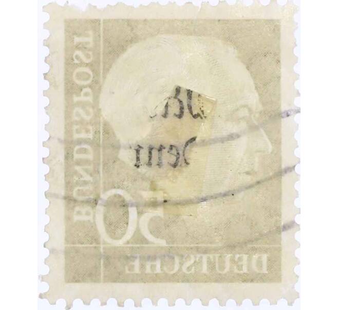 Почтовая марка 50 пфеннигов 1954 года Западная Германия (ФРГ) «Теодор Хойс» (Артикул: T11-26157) — Фото №2