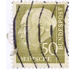 Почтовая марка 50 пфеннигов 1954 года Западная Германия (ФРГ) «Теодор Хойс»