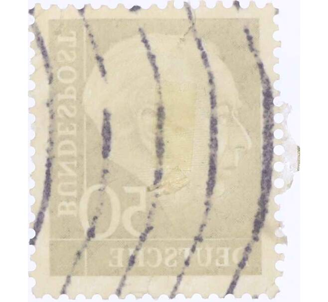 Почтовая марка 50 пфеннигов 1954 года Западная Германия (ФРГ) «Теодор Хойс» (Артикул: T11-26158) — Фото №2