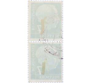 Сцепка из 2 марок 7 пфеннигов 1954 года Западная Германия (ФРГ) «Теодор Хойс»