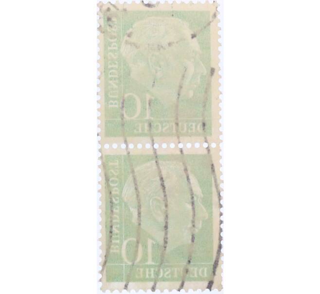 Сцепка из 2 марок 10 пфеннигов 1954 года Западная Германия (ФРГ) «Теодор Хойс» (Артикул: T11-26160) — Фото №2