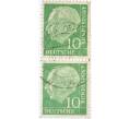 Сцепка из 2 марок 10 пфеннигов 1954 года Западная Германия (ФРГ) «Теодор Хойс» (Артикул: T11-26161) — Фото №1