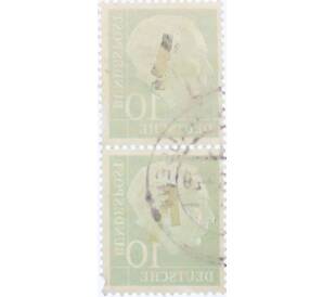 Сцепка из 2 марок 10 пфеннигов 1954 года Западная Германия (ФРГ) «Теодор Хойс»