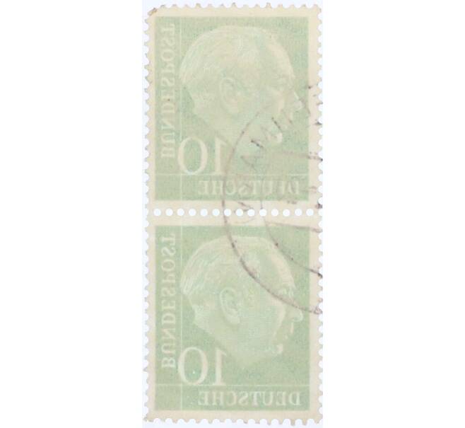 Сцепка из 2 марок 10 пфеннигов 1954 года Западная Германия (ФРГ) «Теодор Хойс» (Артикул: T11-26165) — Фото №2