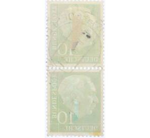 Сцепка из 2 марок 10 пфеннигов 1954 года Западная Германия (ФРГ) «Теодор Хойс»