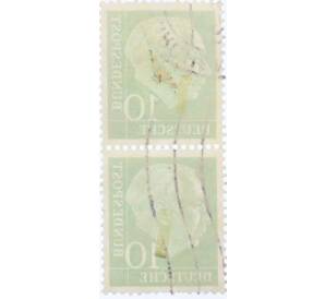 Сцепка из 2 марок 10 пфеннигов 1954 года Западная Германия (ФРГ) «Теодор Хойс»