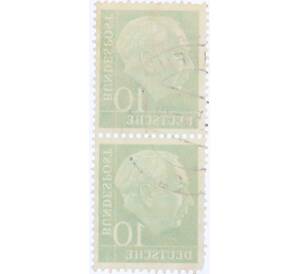 Сцепка из 2 марок 10 пфеннигов 1954 года Западная Германия (ФРГ) «Теодор Хойс»