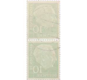 Сцепка из 2 марок 10 пфеннигов 1954 года Западная Германия (ФРГ) «Теодор Хойс»