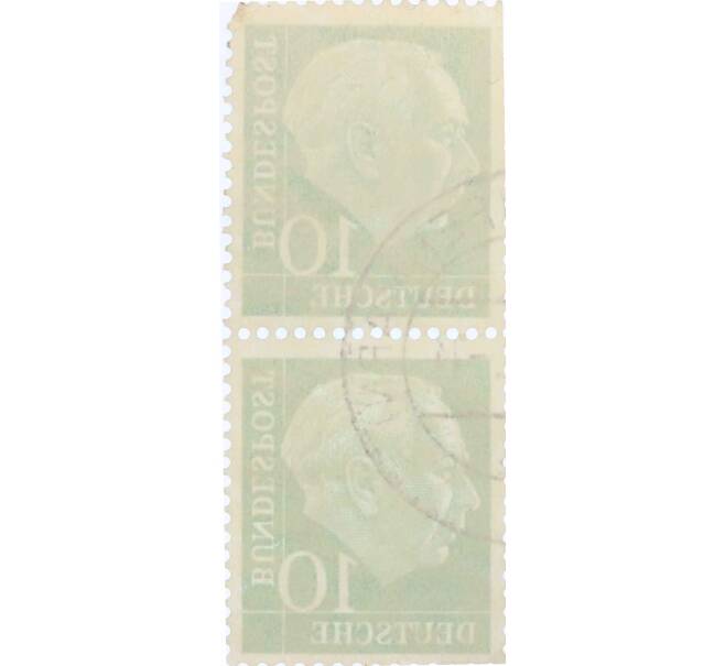 Сцепка из 2 марок 10 пфеннигов 1954 года Западная Германия (ФРГ) «Теодор Хойс» (Артикул: T11-26171) — Фото №2
