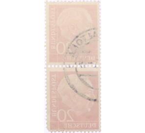Сцепка из 2 марок 20 пфеннигов 1954 года Западная Германия (ФРГ) «Теодор Хойс»