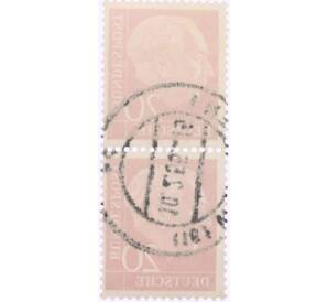 Сцепка из 2 марок 20 пфеннигов 1954 года Западная Германия (ФРГ) «Теодор Хойс»