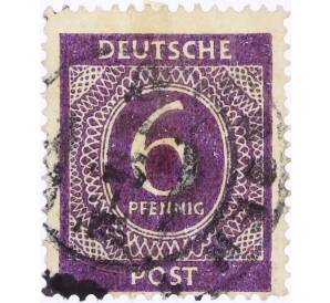 Почтовая марка 6 пфеннигов 1946 года Германия (Союзная Оккупационная зона)