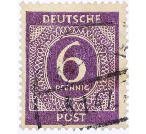 Почтовая марка 6 пфеннигов 1946 года Германия (Союзная Оккупационная зона)
