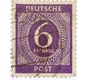 Почтовая марка 6 пфеннигов 1946 года Германия (Союзная Оккупационная зона)