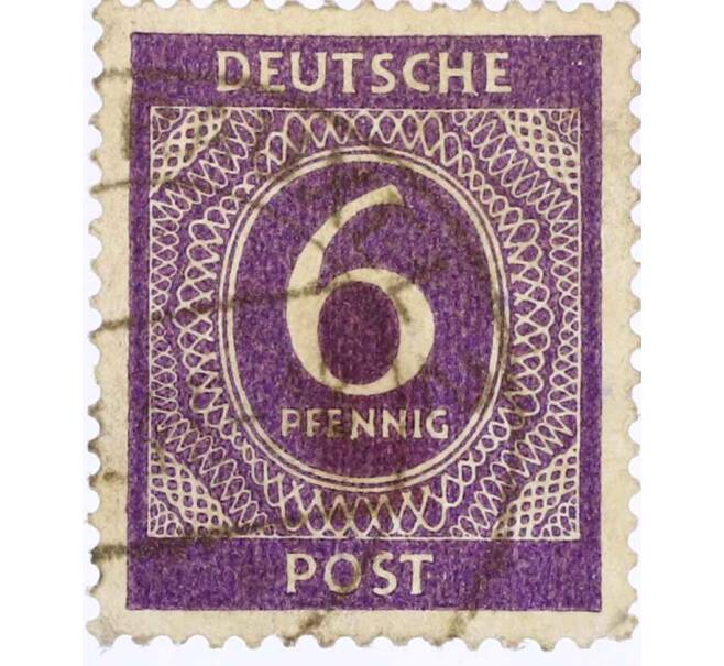 Почтовая марка 6 пфеннигов 1946 года Германия (Союзная Оккупационная зона) (Артикул: T11-26177) — Фото №1