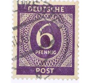 Почтовая марка 6 пфеннигов 1946 года Германия (Союзная Оккупационная зона)