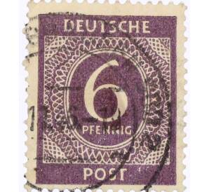 Почтовая марка 6 пфеннигов 1946 года Германия (Союзная Оккупационная зона)