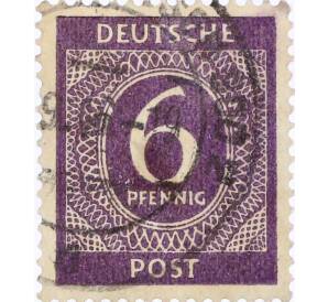 Почтовая марка 6 пфеннигов 1946 года Германия (Союзная Оккупационная зона)