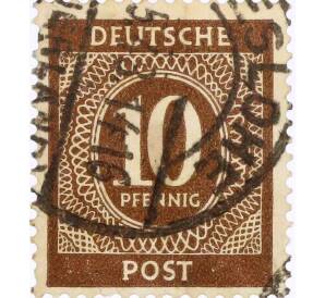 Почтовая марка 10 пфеннигов 1946 года Германия (Союзная Оккупационная зона)