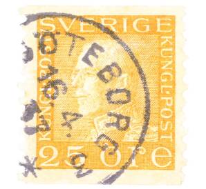 Почтовая марка 25 эре 1936 года Швеция «Густав V»