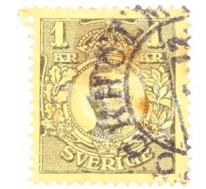 Почтовая марка 1 крона 1919 года Швеция «Густав V»
