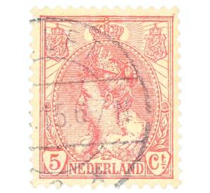 Почтовая марка 5 центов 1899 года Нидерланды «Вильгемина»