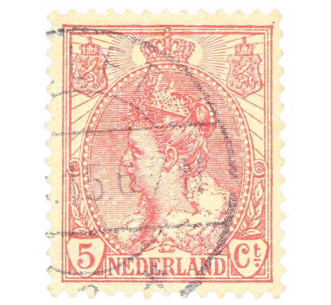 Почтовая марка 5 центов 1899 года Нидерланды «Вильгемина» (Артикул: P2-0522) — Фото №1