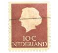 Почтовая марка 10 центов 1953 года Нидерланды «Юлиана» (Артикул: P2-0527) — Фото №1