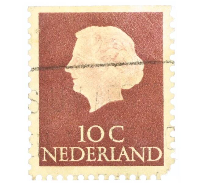 Почтовая марка 10 центов 1953 года Нидерланды «Юлиана» (Артикул: P2-0527) — Фото №1