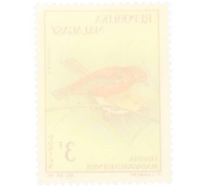 Почтовая марка 3 франка 1961 года Мадагаскар «Красная Фуди (Foudia madagascariensis)» (Артикул: P2-0587) — Фото №2