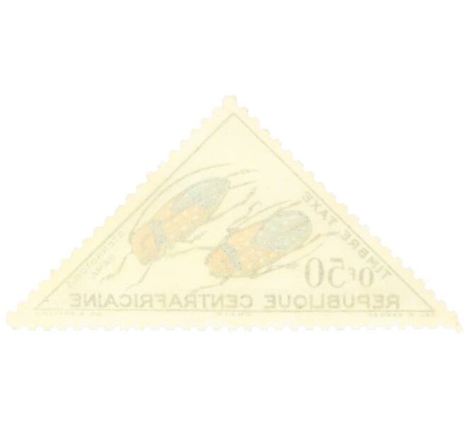 Почтовая марка 0.5 франка 1962 года Центрально-Африканская республика (ЦАР) «Золотистая бронзовка (Cetonia aurata)» (Артикул: P2-0593) — Фото №2