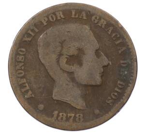 5 сентимо 1878 года Испания — Фото №1