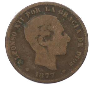 5 сентимо 1877 года Испания — Фото №1