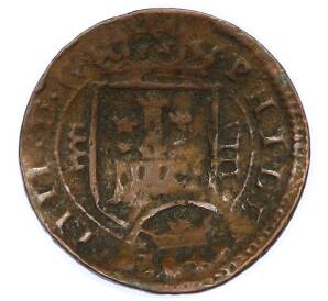 12 мараведи 1642 года Испания (Перечекан на 8 мараведи 1625) — Фото №1