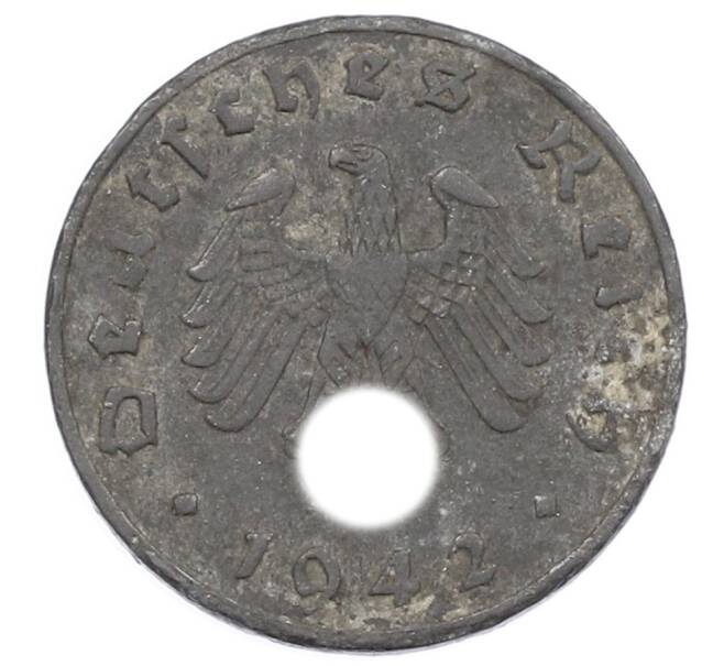 Монета 1 рейхспфенниг 1942 года J Германия (Артикул: K10-8568) — Фото №1