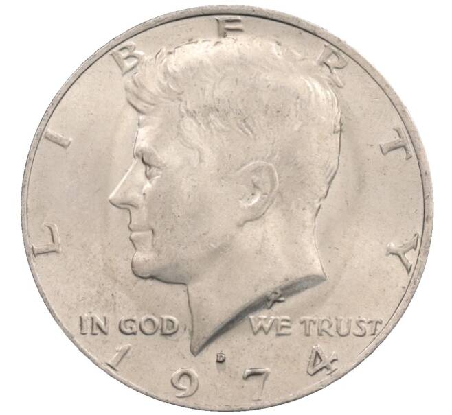 Монета 1/2 доллара (50 центов) 1974 года D США (Артикул: K10-8573) — Фото №1