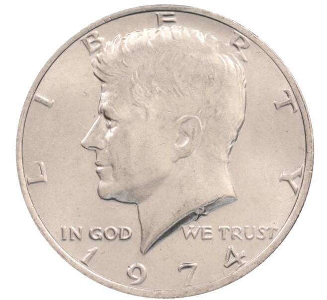 Монета 1/2 доллара (50 центов) 1974 года США (Артикул: K10-8581) — Фото №1