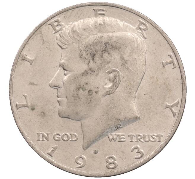 Монета 1/2 доллара (50 центов) 1983 года D США (Артикул: K10-8596) — Фото №1