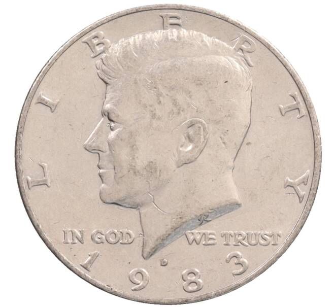 Монета 1/2 доллара (50 центов) 1983 года D США (Артикул: K10-8597) — Фото №1