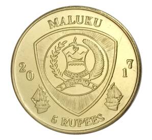 5 рупий 2017 года Провинция Малуку (Индонезия) — Зебрасома парусная — Фото №2