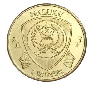 5 рупий 2017 года Провинция Малуку (Индонезия) — Афиосемион двухполосый — Фото №2